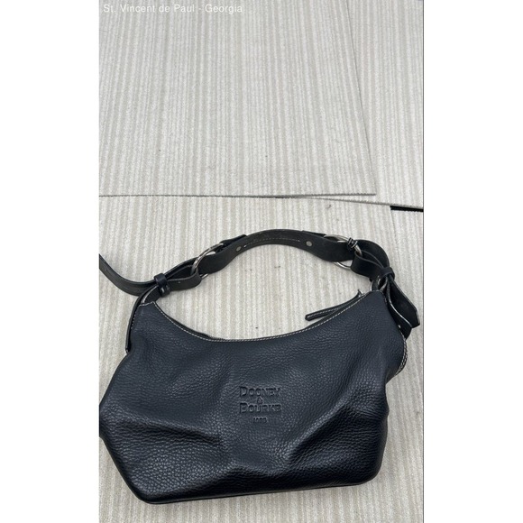 Dooney & Bourke Handbags - DOONEY & BOURKE 1975 Pebbled Leather Hobo Classic Vintage Shoulder Bag Black VGC